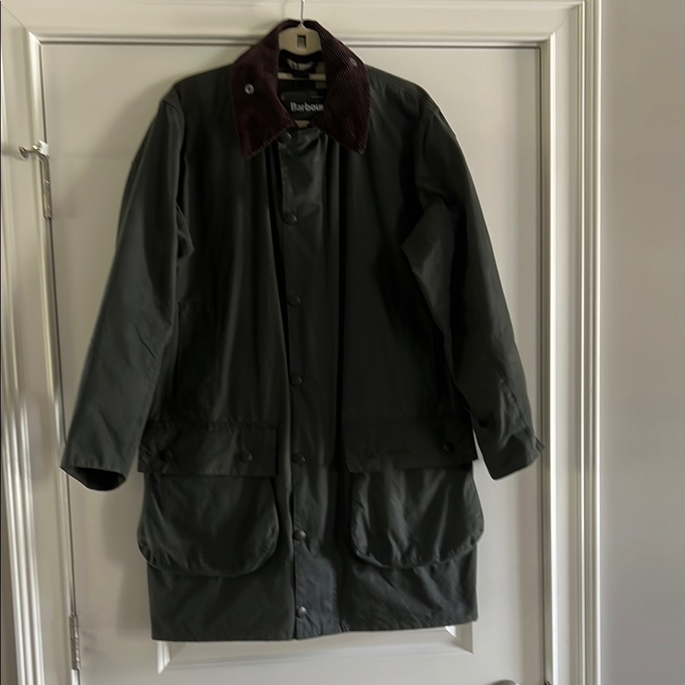 Barbour Border Sage Waxed Jacket